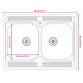 vidaXL Sink Base Cabinet with Door Porto 2 pcs Black 80 x 46 x 84.5 cm
