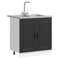 vidaXL Sink Base Cabinet with Door Porto 2 pcs Black 80 x 46 x 84.5 cm