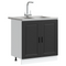 vidaXL Sink Base Cabinet with Door Porto 2 pcs Black 80 x 46 x 84.5 cm