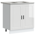 vidaXL Sink Base Cabinet with Door Porto 2 pcs White 80 x 46 x 84.5 cm