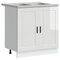 vidaXL Sink Base Cabinet with Door Porto 2 pcs White 80 x 46 x 84.5 cm