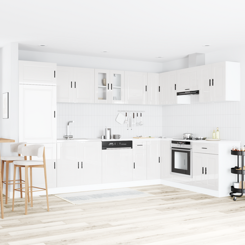 vidaXL Sink Base Cabinet with Door Porto 2 pcs White 80 x 46 x 84.5 cm