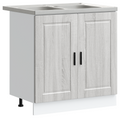 vidaXL Sink Base Cabinet with Door Porto 2 pcs Grey 80 x 46 x 84.5 cm