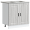 vidaXL Sink Base Cabinet with Door Porto 2 pcs Grey 80 x 46 x 84.5 cm