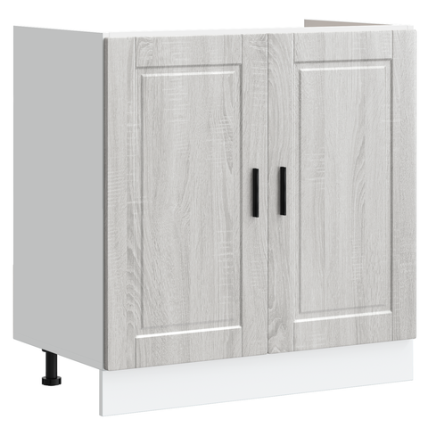 vidaXL Sink Base Cabinet with Door Porto 2 pcs Grey 80 x 46 x 84.5 cm