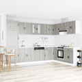 vidaXL Sink Base Cabinet with Door Porto 2 pcs Grey 80 x 46 x 84.5 cm