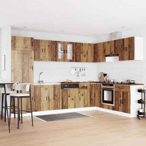 vidaXL Sink Base Cabinet with Door Porto 2 pcs Brown 80 x 46 x 84.5 cm