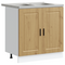 vidaXL Sink Base Cabinet with Door Porto 2 pcs Brown 80 x 46 x 84.5 cm
