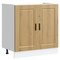 vidaXL Sink Base Cabinet with Door Porto 2 pcs Brown 80 x 46 x 84.5 cm