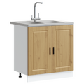 vidaXL Sink Base Cabinet with Door Porto 2 pcs Brown 80 x 46 x 84.5 cm