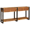 vidaXL Console Tables with Drawer with Shelf with Storage 2 pcs Brown Solid rough mango wood