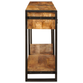 vidaXL Console Tables with Drawer with Shelf with Storage 2 pcs Brown Solid rough mango wood