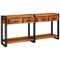 vidaXL with Drawer with Shelf with Storage 2 pcs Brown 160 x 33 x 75 cm Solid acacia wood