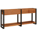 vidaXL with Drawer with Shelf with Storage 2 pcs Brown 160 x 33 x 75 cm Solid acacia wood