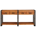 vidaXL with Drawer with Shelf with Storage 2 pcs Brown 160 x 33 x 75 cm Solid acacia wood