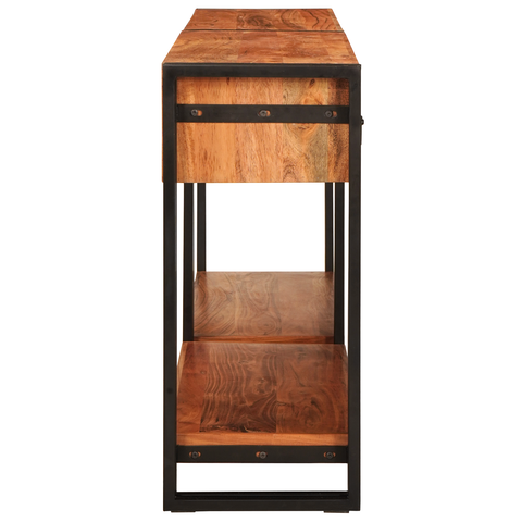 vidaXL with Drawer with Shelf with Storage 2 pcs Brown 160 x 33 x 75 cm Solid acacia wood