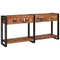 vidaXL Console Tables Set of 2 with Drawers, Multicolour Solid Wood Reclaimed