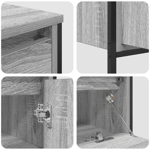 vidaXL 3 Piece Bathroom Furniture Set Grey Sonoma Engineered Wood