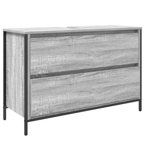 vidaXL 3 Piece Bathroom Furniture Set Grey Sonoma Engineered Wood