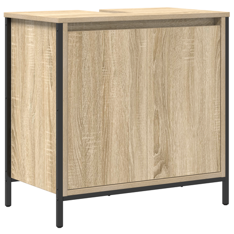 vidaXL 3 Piece Bathroom Furniture Set Sonoma Oak Engineered Wood