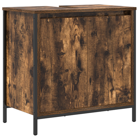 vidaXL 3-Piece Bathroom Furniture Set in Smoked Oak - Engineered Wood