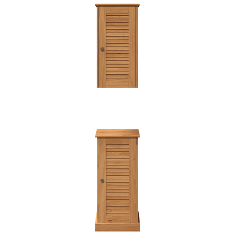 vidaXL Bathroom Furniture Set with Shelf with Storage with Door 2 pcs Brown and Honey brown
