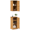 vidaXL Bathroom Furniture Set with Shelf with Storage with Door 2 pcs Brown and Honey brown