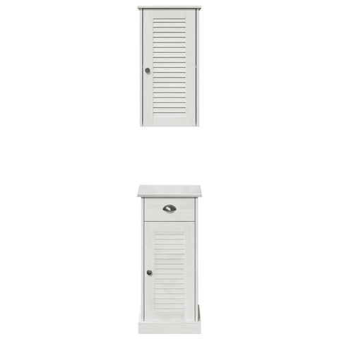 vidaXL Bathroom Furniture Set 2 pcs Brown and White 37 x 34 x 80 cm