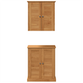 vidaXL Bathroom Furniture Set with Shelf with Storage with Door 2 pcs Brown Solid wood pine