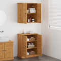 vidaXL Bathroom Furniture Set with Shelf with Storage with Door 2 pcs Brown Solid wood pine