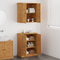 vidaXL Bathroom Furniture Set with Shelf with Storage with Door 2 pcs Brown Solid wood pine