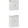 vidaXL Bathroom Furniture Set with Shelf with Storage with Door 2 pcs Brown Solid wood pine