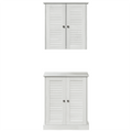 vidaXL Bathroom Furniture Set with Shelf with Storage with Door 2 pcs Brown Solid wood pine