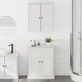 vidaXL Bathroom Furniture Set with Shelf with Storage with Door 2 pcs Brown Solid wood pine