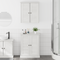 vidaXL Bathroom Furniture Set with Shelf with Storage with Door 2 pcs Brown Solid wood pine
