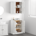 vidaXL Bathroom Furniture Set with Shelf with Storage with Door 2 pcs Brown Solid wood pine