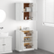 vidaXL Bathroom Furniture Set with Shelf with Storage with Door 2 pcs Brown Solid wood pine