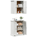 vidaXL Bathroom Furniture Set with Shelf with Storage with Door 2 pcs Brown Solid wood pine