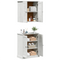 vidaXL Bathroom Furniture Set with Shelf with Storage with Door 2 pcs Brown Solid wood pine