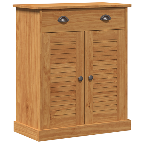 vidaXL Bathroom Furniture Set with Drawer with Shelf with Storage with Door 2 pcs Brown Solid wood pine