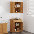 vidaXL Bathroom Furniture Set with Drawer with Shelf with Storage with Door 2 pcs Brown Solid wood pine
