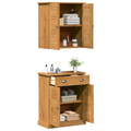 vidaXL Bathroom Furniture Set with Drawer with Shelf with Storage with Door 2 pcs Brown Solid wood pine