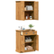 vidaXL Bathroom Furniture Set with Drawer with Shelf with Storage with Door 2 pcs Brown Solid wood pine