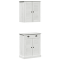 vidaXL Bathroom Furniture Set with Drawer with Shelf with Storage with Door 2 pcs Brown Solid wood pine