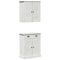 vidaXL Bathroom Furniture Set with Drawer with Shelf with Storage with Door 2 pcs Brown Solid wood pine