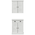 vidaXL Bathroom Furniture Set with Drawer with Shelf with Storage with Door 2 pcs Brown Solid wood pine