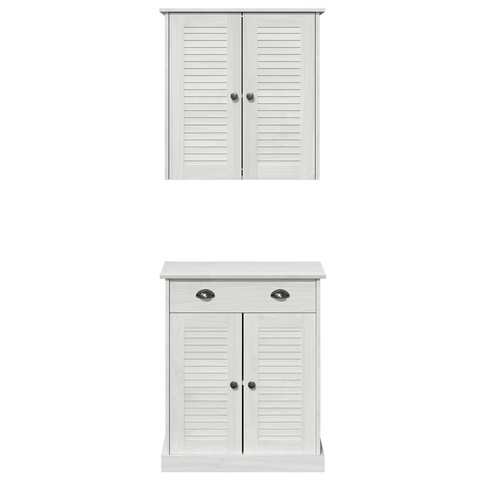 vidaXL Bathroom Furniture Set with Drawer with Shelf with Storage with Door 2 pcs Brown Solid wood pine