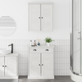 vidaXL Bathroom Furniture Set with Drawer with Shelf with Storage with Door 2 pcs Brown Solid wood pine