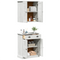vidaXL Bathroom Furniture Set with Drawer with Shelf with Storage with Door 2 pcs Brown Solid wood pine