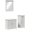 vidaXL Bathroom Furniture Set with Drawer with Shelf Wall-mounted with Storage with Door with Mirror 3 pcs Brown 37 x 34 x 80 cm